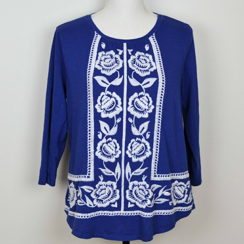 Lucky Brand Embroidered Floral Top